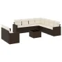 Set of 10 garden sofas and cushions synthetic rattan brown by , Modular outdoor sofas - Ref: Foro24-3251500, Price: 694,52 €,...