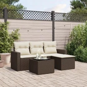 Set comedor de jardín 5 piezas y cojines ratán sintético marrón by , Garden sets - Ref: Foro24-3218873, Price: 306,80 €, Disc...