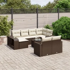 Set de sofás de jardín 11 pzas cojines ratán sintético marrón von , Modulare Sofas für den Außenbereich - Ref: Foro24-3261303...