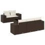 Set sofás de jardín 6 piezas y cojines ratán sintético marrón by , Modular outdoor sofas - Ref: Foro24-3222302, Price: 453,13...