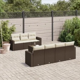 Set sofás de jardín 8 piezas y cojines ratán sintético marrón de , Sofás modulares de exterior - Ref: Foro24-3251070, Precio:...