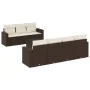 Set sofás de jardín 8 piezas y cojines ratán sintético marrón by , Modular outdoor sofas - Ref: Foro24-3251070, Price: 535,80...