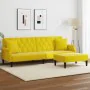 Sofá cama 2 plazas con almohadas taburete terciopelo amarillo de , Sofás - Ref: Foro24-3216223, Precio: 327,29 €, Descuento: %