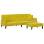 Sofá cama 2 plazas con almohadas taburete terciopelo amarillo de , Sofás - Ref: Foro24-3216223, Precio: 327,29 €, Descuento: %