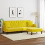 Sofá cama 2 plazas con almohadas taburete terciopelo amarillo de , Sofás - Ref: Foro24-3216223, Precio: 327,29 €, Descuento: %