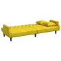 Sofá cama 2 plazas con almohadas taburete terciopelo amarillo de , Sofás - Ref: Foro24-3216223, Precio: 327,29 €, Descuento: %