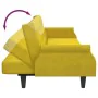 Sofá cama 2 plazas con almohadas taburete terciopelo amarillo de , Sofás - Ref: Foro24-3216223, Precio: 327,29 €, Descuento: %