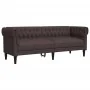 Sofá Chesterfield de 3 plazas tela marrón oscuro de , Sofás - Ref: Foro24-372559, Precio: 276,90 €, Descuento: %