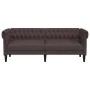 Sofá Chesterfield de 3 plazas tela marrón oscuro de , Sofás - Ref: Foro24-372559, Precio: 276,90 €, Descuento: %