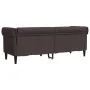 Sofá Chesterfield de 3 plazas tela marrón oscuro de , Sofás - Ref: Foro24-372559, Precio: 276,90 €, Descuento: %