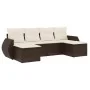 Set of 6-piece garden sofas and cushions synthetic rattan brown by , Modular outdoor sofas - Ref: Foro24-3221722, Price: 386,...