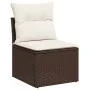 Set of 6-piece garden sofas and cushions synthetic rattan brown by , Modular outdoor sofas - Ref: Foro24-3221722, Price: 386,...