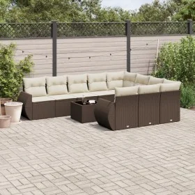 Set de sofás de jardín 11 pzas cojines ratán sintético marrón de , Sofás modulares de exterior - Ref: Foro24-3221902, Precio:...