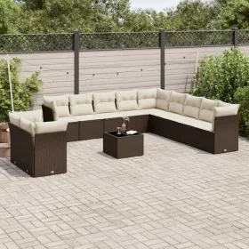 Set de sofás de jardín y cojines 12 pzas ratán sintético marrón de , Conjuntos de jardín - Ref: Foro24-3217893, Precio: 797,8...