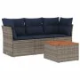 Set de sofás de jardín 4 pzas con cojines ratán sintético gris de , Conjuntos de jardín - Ref: Foro24-3255802, Precio: 288,26...