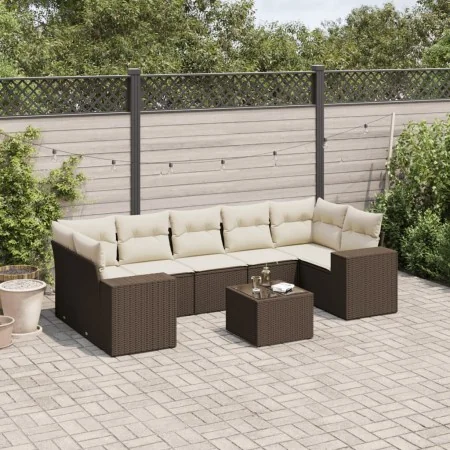 Set of 8 garden sofas and cushions synthetic rattan brown by , Modular outdoor sofas - Ref: Foro24-3222342, Price: 567,14 €, ...