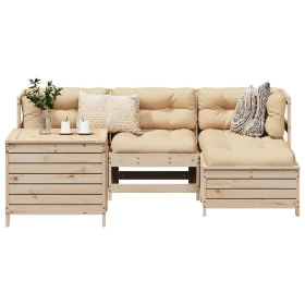 5-teilige Gartensofagarnitur aus massivem Kiefernholz von , Gartensets - Ref: Foro24-3250488, Preis: 319,17 €, Rabatt: %