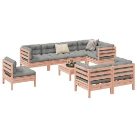 Set de sofás jardín 9 pzas con cojines madera de abeto Douglas de , Conjuntos de jardín - Ref: Foro24-3299517, Precio: 766,01...