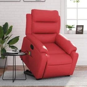 Sillón reclinable de masaje de pie cuero artificial rojo de , Sillones - Ref: Foro24-3205054, Precio: 324,18 €, Descuento: %