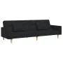 Sofá cama de 2 plazas con taburete tela negro de , Sofás - Ref: Foro24-3258108, Precio: 339,28 €, Descuento: %