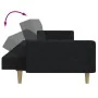 Sofá cama de 2 plazas con taburete tela negro de , Sofás - Ref: Foro24-3258108, Precio: 339,28 €, Descuento: %