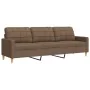 Sofá de 3 plazas de tela marrón 210 cm de , Sofás - Ref: Foro24-4007417, Precio: 310,18 €, Descuento: %