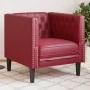 Sillón Chesterfield de cuero artificial rojo tinto by , Sofas - Ref: Foro24-372656, Price: 176,51 €, Discount: %
