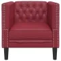 Sillón Chesterfield de cuero artificial rojo tinto by , Sofas - Ref: Foro24-372656, Price: 176,51 €, Discount: %