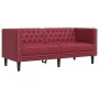 Sofá Chesterfield de 2 plazas cuero artificial rojo tinto de , Sofás - Ref: Foro24-372663, Precio: 283,64 €, Descuento: %