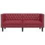 Sofá Chesterfield de 2 plazas cuero artificial rojo tinto de , Sofás - Ref: Foro24-372663, Precio: 283,64 €, Descuento: %