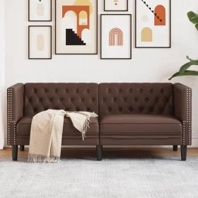 Sofá Chesterfield de 2 plazas cuero artificial marrón de , Sofás - Ref: Foro24-372661, Precio: 256,17 €, Descuento: %