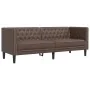 Sofá Chesterfield de 3 plazas cuero artificial marrón de , Sofás - Ref: Foro24-372668, Precio: 266,61 €, Descuento: %