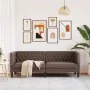 Sofá Chesterfield de 3 plazas cuero artificial marrón de , Sofás - Ref: Foro24-372668, Precio: 266,61 €, Descuento: %