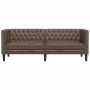 Sofá Chesterfield de 3 plazas cuero artificial marrón de , Sofás - Ref: Foro24-372668, Precio: 266,61 €, Descuento: %