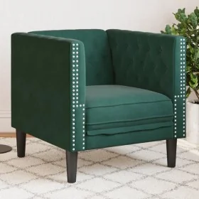 Sillón Chesterfield de terciopelo verde oscuro de , Sofás - Ref: Foro24-372675, Precio: 160,59 €, Descuento: %