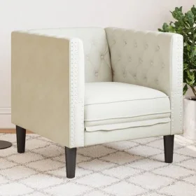 Sillón Chesterfield de terciopelo blanco crema von , Sofas - Ref: Foro24-372680, Preis: 158,74 €, Rabatt: %