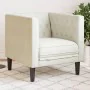 Sillón Chesterfield de terciopelo blanco crema de , Sofás - Ref: Foro24-372680, Precio: 158,74 €, Descuento: %