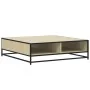Mesa centro madera ingeniería y metal roble Sonoma 100x100x30cm de , Mesas de centro - Ref: Foro24-848775, Precio: 78,63 €, D...