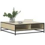 Mesa centro madera ingeniería y metal roble Sonoma 100x100x30cm de , Mesas de centro - Ref: Foro24-848775, Precio: 78,63 €, D...