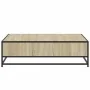 Mesa centro madera ingeniería y metal roble Sonoma 100x100x30cm de , Mesas de centro - Ref: Foro24-848775, Precio: 78,63 €, D...