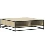 Mesa centro madera ingeniería y metal roble Sonoma 100x100x30cm de , Mesas de centro - Ref: Foro24-848775, Precio: 78,63 €, D...