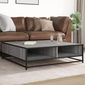 Mesa centro madera ingeniería y metal gris Sonoma 100x100x30 cm by , Coffee table - Ref: Foro24-848777, Price: 81,02 €, Disco...