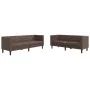 Juego de sofás Chesterfield 2 piezas cuero sintético marrón de , Sofás - Ref: Foro24-3209276, Precio: 533,15 €, Descuento: %
