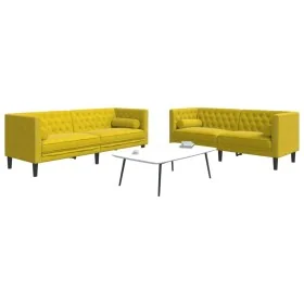 Set de sofás Chesterfield y cojines 2 pzas terciopelo amarillo de , Sofás - Ref: Foro24-3209297, Precio: 619,25 €, Descuento: %