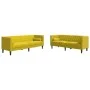 Set de sofás Chesterfield y cojines 2 pzas terciopelo amarillo de , Sofás - Ref: Foro24-3209297, Precio: 619,25 €, Descuento: %