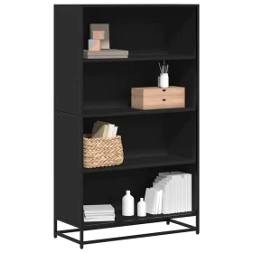 Estantería de madera de ingeniería negra 80,5x35x139 cm de , Librerías y estanterías - Ref: Foro24-3300845, Precio: 116,95 €,...