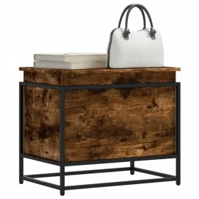 Caja de almacenaje con tapa madera roble ahumado 60x40x51,5 cm de , Cestas para almacenaje - Ref: Foro24-848796, Precio: 55,5...