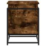 Caja de almacenaje con tapa madera roble ahumado 60x40x51,5 cm de , Cestas para almacenaje - Ref: Foro24-848796, Precio: 55,5...