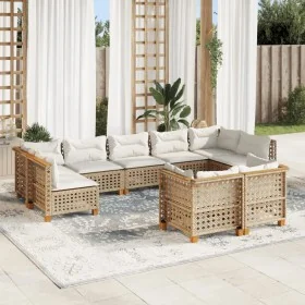 Set de sofás de jardín con cojines 9 pzas ratán sintético beige de , Conjuntos de jardín - Ref: Foro24-3261994, Precio: 777,0...