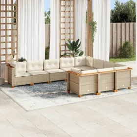 Juego de sofás jardín con cojines beige 10 pzas ratán sintético de , Conjuntos de jardín - Ref: Foro24-3262033, Precio: 813,8...
